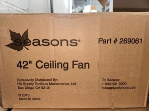 Seasons 42” Ceiling Fan 4 Blades White #269061 - Picture 1 of 3