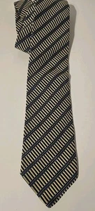 Vintage ERMENEGILDO ZEGNA Made Italy Men's Dress Tie Gray & Black Silk - Picture 1 of 4