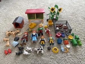 51-pc PLAYMOBIL Assorted Country Farm Play Set Pieces, 6 People, Animals Tools - Picture 1 of 9