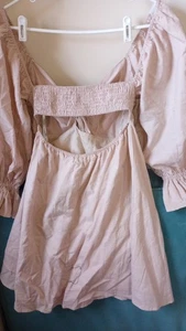 Vestido Charlie Holiday Anthropologie Sonny Nudo Frontal Mezcla de Lino Nuevo WT Talla 8 - Imagen 1 de 5
