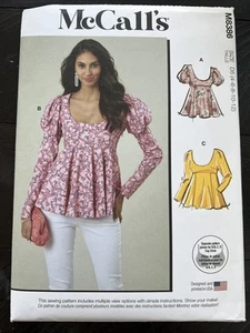 UNCUT McCall's M8386 Misses Blouse with Variation D5 (4-12) Sewing Pattern - Picture 1 of 3