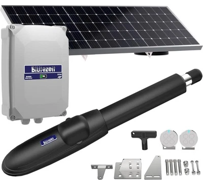 Solar Swing Gate Opener, 880lb Single-Arm Operator with Built-in 24V Lithium... - Image 1 of 4