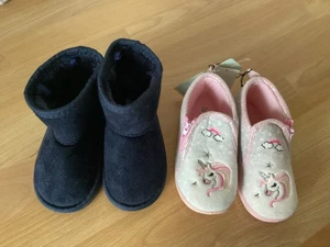 2x Topolino Kinder Mädchen Schuhe Neu Gr.25 Einhorn Hausschuhe, Boots Stiefel - Bild 1 von 10