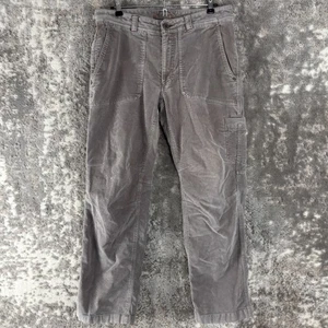 LL Bean Size 32x30 Corduroy Casual Pants Gray Button Zip Straight Leg - Picture 1 of 11