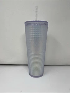 Bicchiere Starbucks Primavera 2022 Iridescente Gelo Bianco Griglia Tazza Fredda Venti 24 oz - Foto 1 di 6