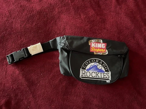 1997 Colorado Rockies MLB King Soopers Anniversary promo Fanny Pack Zipper Bag Cover