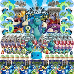 Monsters University Party Supplies Set Plates Balloons Cake Toppers Banner - Picture 1 of 8