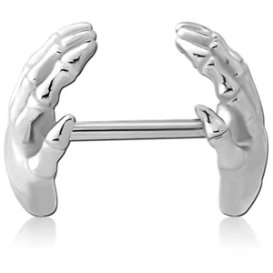 Piercing Nipple Shield Skelett Hände Intimschmuck Brustpiercing Intimpiercing - Picture 1 of 5
