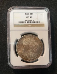 Dólar de plata Morgan 1900 NGC MS63 con tonificación - Philadelphia Mint - Imagen 1 de 5