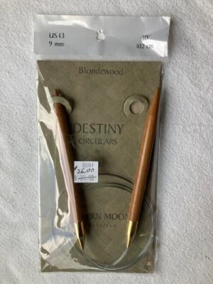 NEW Lantern Moon Blondewood Destiny Circular Knitting Needles 40" US-13 (9 mm) - Image 1 of 2
