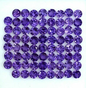 Piedra preciosa calibrada suelta corte facetado redondo amatista natural lista para joyería - Imagen 1 de 33