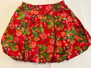 Oilily Red Green Pink Floral Bubble Skirt 10Y 140 Darling Holiday Skirt - Picture 1 of 5