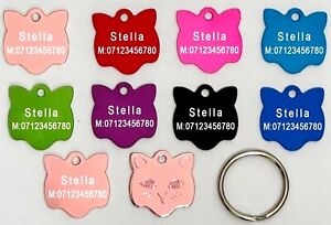 Cat Tag Personalised Engraved 22mm Pet Collar ID Tags Kitten Quality Engraving