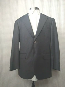 40S Loro Piana x Daniel Cremieux Sports Coat Wool Heather Gray Blue Pinstripe - Picture 1 of 6