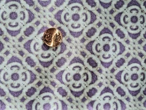 Vintage Cotton Fabric Purple Trellis 2 2/3 yd - Picture 1 of 5