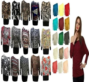 Damen Übergröße Baggy langer Pullover Schädel Rose Love City aztekisch Fledermaus Top - Bild 1 von 24
