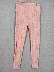 NEW LuLaRoe Kids Pink Floral Leggings Sz One Size - Picture 1 of 7