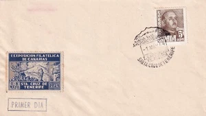 Spain 1949 poster stamp cinderella I Philatelic Exhibition Santa Cruz Tenerife - Picture 1 of 1