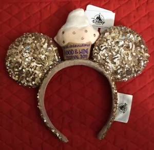 Disney EPCOT Food and Wine Festival 2019 Cupcake Ear Sequin Minnie Ear Headband - Picture 1 of 1