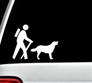 Guy Hiker with Golden Lab Labrador Decal Sticker for Car Window 5.0 Inch BG 413 - Bild 1 von 3