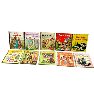 Lot of 10 Vintage Little Golden Books Tom Jerry Shy Kitten Fuzzy Duckling Jesus - Picture 1 of 14