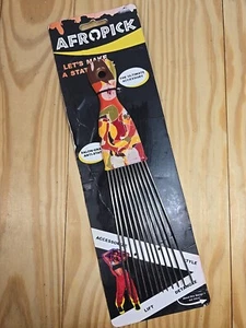 9" Afro Pick Comb Fan Color Fist Metal Lift Hair Detangle Wig Braid Hair - Picture 1 of 5
