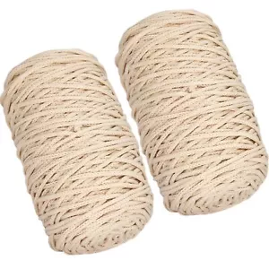 2 PCS 400g Cream 100% Cotton Yarn Hollow Knitted Crochet Yarn328 Yards Fabric... - Picture 1 of 7