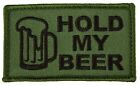 Hold My Beer 2" x 3.5" OD Green Hook & Loop 2 Piece Embroidered Patch