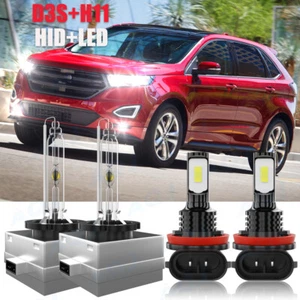 Para For Ford Edge 2011 2012 2013-2017 LED/HID faro HI/Lo +Kit de luz antiniebla - Picture 1 of 12