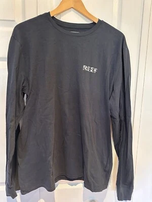 Camiseta gráfica de manga larga Reef azul marino insignia azul talla grande para hombre Foto 1 de 4