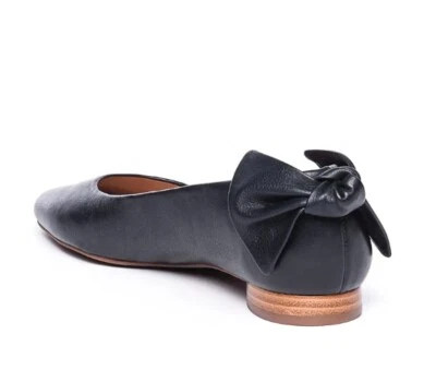 🩰 Anthropologie Bernardo Eloise Ballet Flats sz 11 M Black Leather Heel Bows - Image 1 of 4