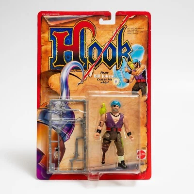 1991 Hook Movie Mattel Action Figure -PIRATE BILL JUKES Cracks Whip-New on Card - Image 1 of 4
