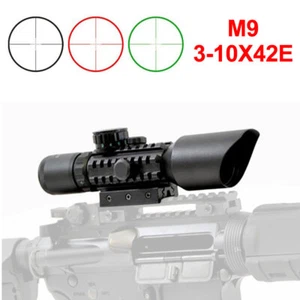3-10x42E Green Red Dot Cross Sight Scope Tactical Optics Riflescope 11mm Rail UK - Picture 1 of 12