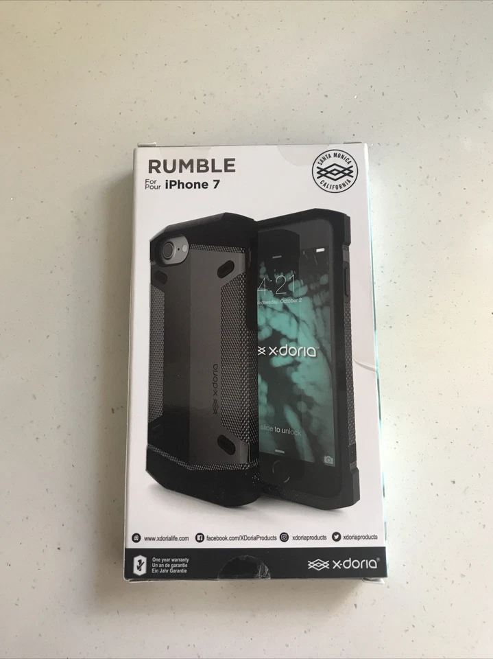 iPhone 7 Case X-Doria Rumble Ultimate Protection Drop Tested Grip Black - Image 1 of 2
