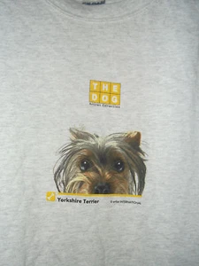 NUEVO 2X COLECCIÓN DE PERROS camiseta YORKSHIRE TERRIER PEEKABOO ESTAMPADO en gris ceniza camisa - Imagen 1 de 2