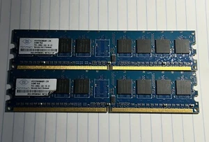 Nanya PC2-4200 2 x 512 MB DIMM 533 MHz DDR2 SDRAM Memory (NT256T64UH4A0FY-37B) - Picture 1 of 1