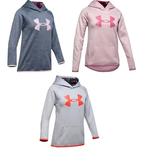 NUEVO CON ETIQUETAS Niñas 7-16 Under Armour Armadura Vellón Logotipo Grande Torcido Sudadera con Capucha Tallas S M L XL - Imagen 1 de 4