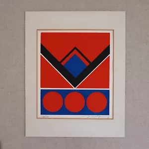 1970s Bob Montgomery Abstract Serigraph Hard Edge Modernist Geometric MCM Vtg - Picture 1 of 10