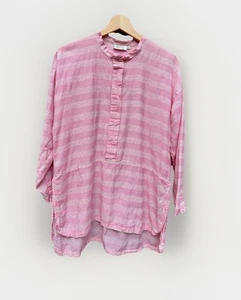MASAI Relaxed Fit Pink & White Striped Tunic Blouse Shirt Top XS 20.5” Pit2pit - Picture 1 of 7