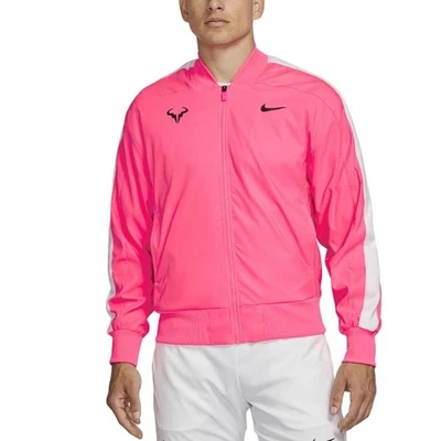 CHAQUETA NIKE RAFAEL RAFA NADAL ROSA RAYAS BLANCAS CREMALLERA CORTAVIENTOS TORO XS RARA DIFÍCIL DE ENCONTRAR Foto 1 de 4