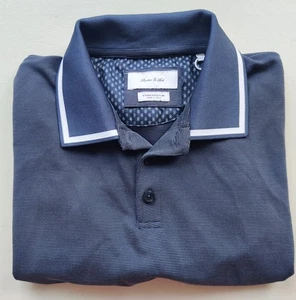 PORTER & ASH Polo Gr. M Kurzarm Struktur Golf Blau Shirt Herren Neu! - Bild 1 von 6