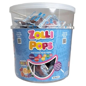Clean Teeth Pops, Anti Cavity Lollipops, Delicious Assorted Flavors, 1 LB Tub - Picture 1 of 5