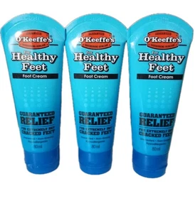 3 X O'Keeffe's Healthy Feet, 80ml Foot Cream for Extremely Dry, Cracked Feet - Picture 1 of 3