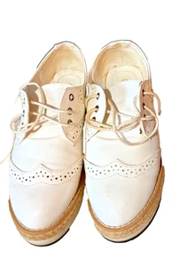 Ladies White Lace Up Size 6 Shoes - Picture 1 of 4