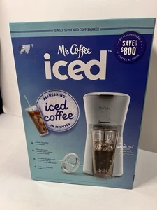 Mr. Coffee Single Serve Iced Coffee Maker WHITE + Reusable Filter + 22oz Tumbler - Picture 1 of 9