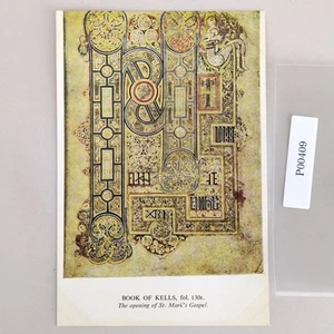 Postal Book of Kells, St Mark's Gospel Trinity College Dublín Irlanda años 60 - Imagen 1 de 2