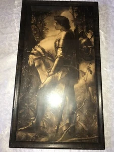 Antique SIR GALAHAD Knight & Horse 1862 Framed Portrait by GEORGE FREDERIC WATTS - Picture 1 of 24