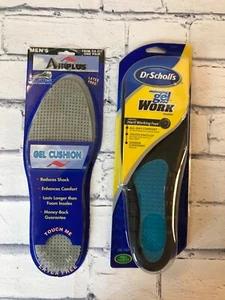 DR SCHOLL’S 1 pair Men’s Size 8-13 Gel Work Insoles & 1 pair AIRPLUS Gel Cushion - Picture 1 of 8