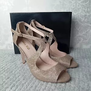 Zapatos de tacón Miss Kg kurt geiger Natty dorado/rosa talla UK 7 EU 40 NUEVOS EN CAJA - Imagen 1 de 10