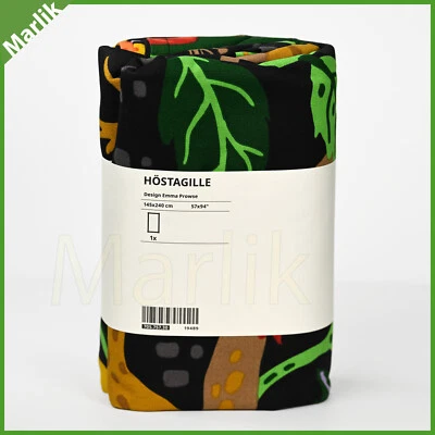 Ikea Hostagille Tablecloth, Floral Pattern/Black Multicolor, 57x94", Cotton, New - Image 1 of 4